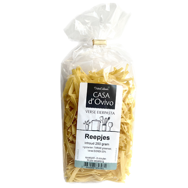 Ei-pasta Reepjes 4 mm 250 gr. Ovivo