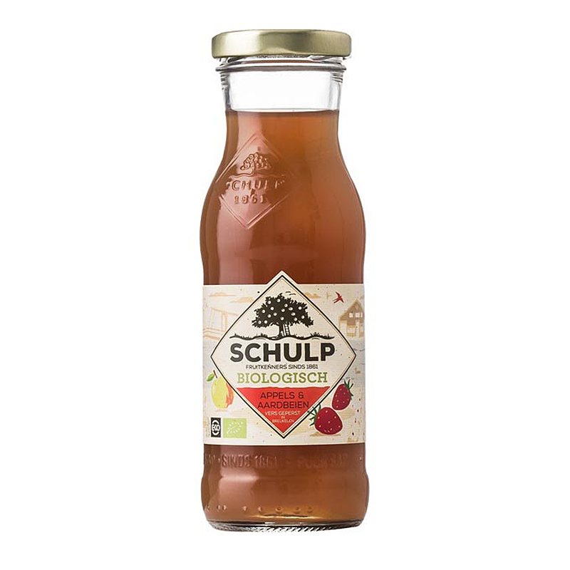 Biologisch schulp appel en aardbeien sap 200 ml